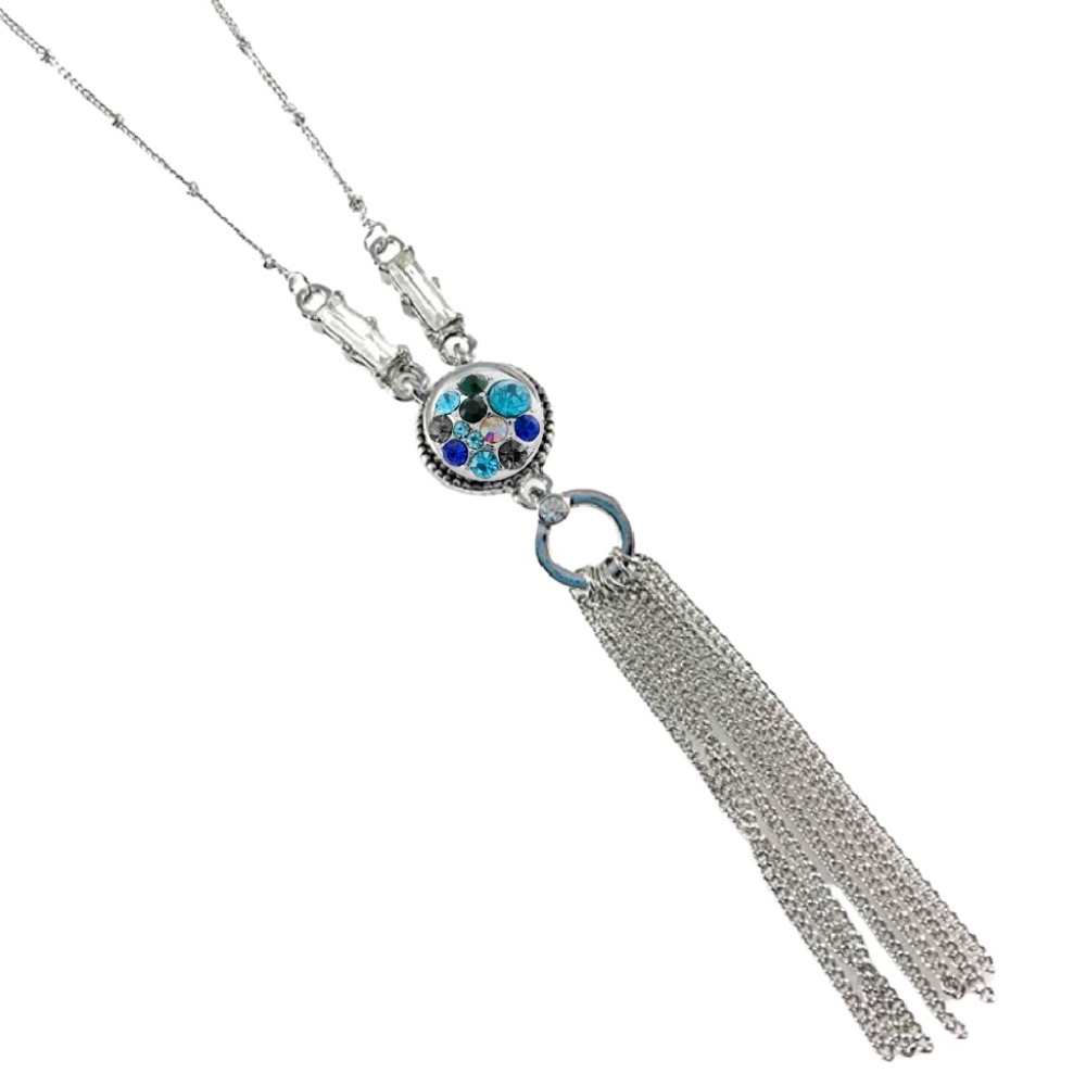 Snap Charm Pendant Tassel Necklace Includes Snap Shown and Decorative Chain - Picture 3 of 3